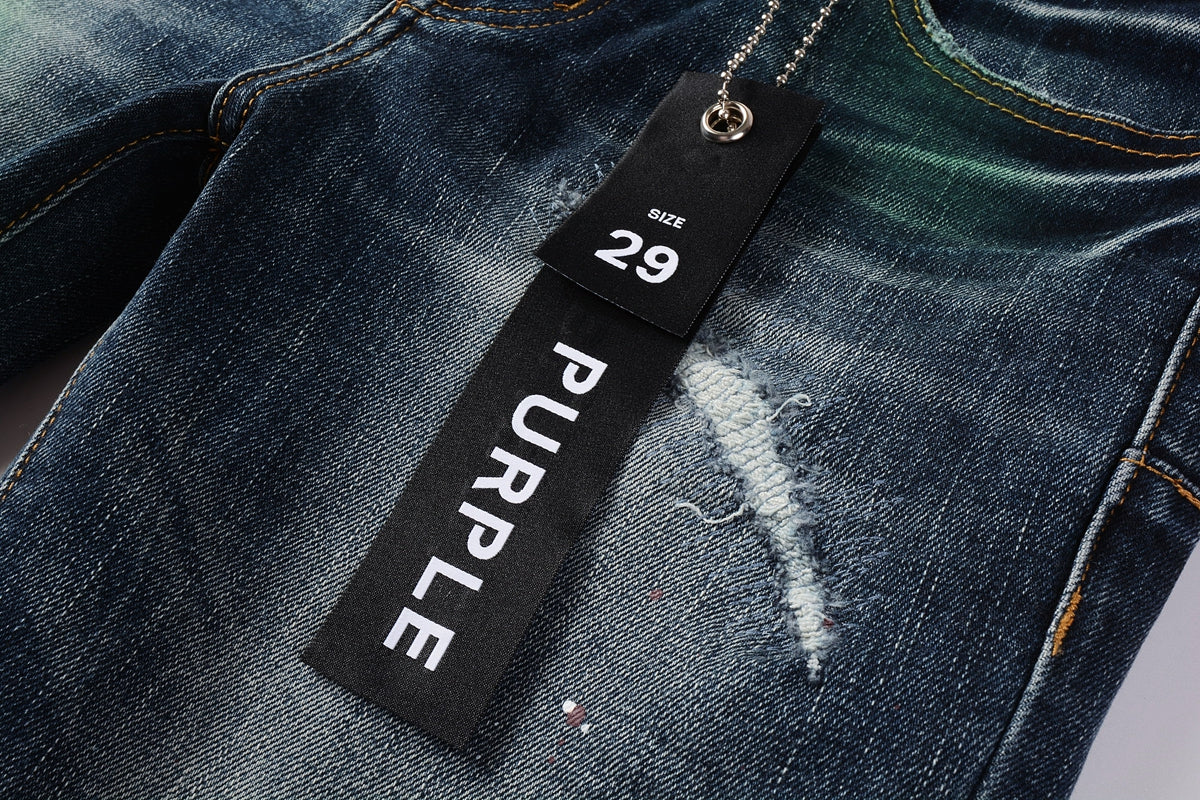 PURPLE  Blue Stretch Jeans 9070 with Medium Elasticity andFull Length Design