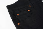 PURPLE  Men Streetwear Skinny Jeans Black Wash with Distressed Rip Details 9022