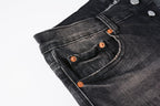 PURPLE  Jeans Mens Jeans Man Jeans Pants Designer Black Skinny Stickers Light Wash Ripped Motorcycle 9057