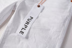PURPLE   Men Streetwear Skinny Jeans White Wash with Minimalist Textured Finish 9024