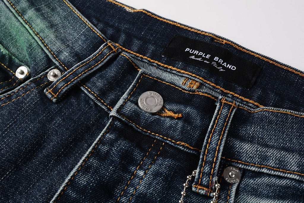 PURPLE  Blue Stretch Jeans 9070 with Medium Elasticity andFull Length Design