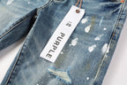 PURPLE  Blue Paint Distressed Jeans 9077 with VintageInspired Worn Look