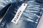 PURPLE Jeans Mens Jeans Man Jeans Pants Designer Black Skinny Stickers Light Wash Ripped Motorcycle 9062