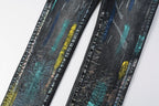 PURPLE  Men Streetwear Skinny Jeans Black Wash with Colorful Graffiti Paint Splash 9078