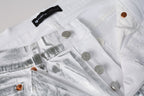 PURPLE  Men Streetwear Jeans Metallic Silver Coated Finish with Futuristic Shine Skinny Fit Statement 9110