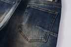 PURPLE  Men Classic Streetwear Jeans Light Washed Distressed skinny Fit 9097