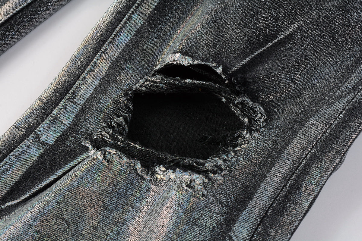 PURPLE  Luxury Jeans Designer Fashion Trousers Fashionable Pants Summer Breathable Cotton Blue Pants 9028