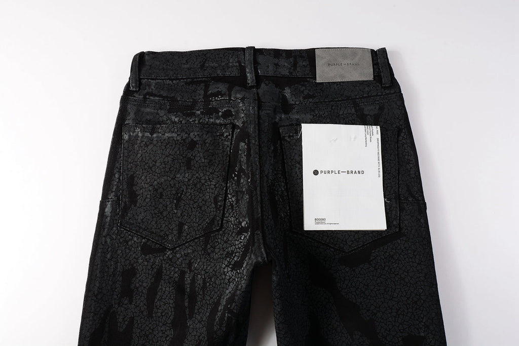 PURPLE  Jeans Coating Texture Personalized Fashion Trend High quality pants 9026