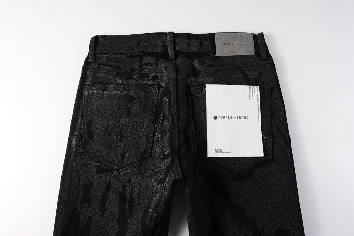 PURPLE  Jeans Coating Texture Personalized Fashion Trend High quality pants 9026