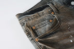 PURPLE  New High Quality Mens Jeans Designer Jeans Fashion Distressed Ripped Denim Cargo For Men High Street Fashion 9031