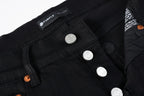 PURPLE  Men Streetwear Skinny Jeans Black Wash with Clean Minimalist Style 9023