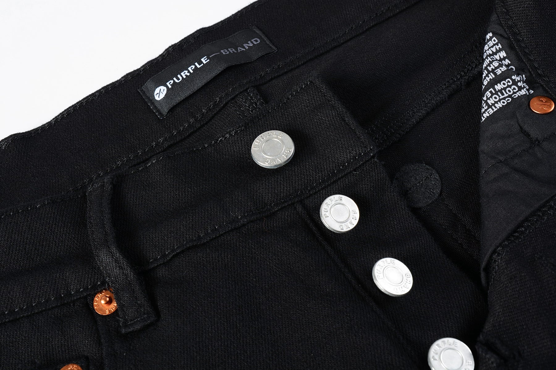 PURPLE  Men Streetwear Skinny Jeans Black Wash with Clean Minimalist Style 9023