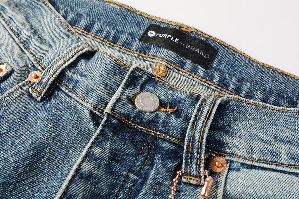 PURPLE  Blue Paint Distressed Jeans 9077 with VintageInspired Worn Look