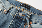 PURPLE  Blue Paint Distressed Jeans 9077 with VintageInspired Worn Look