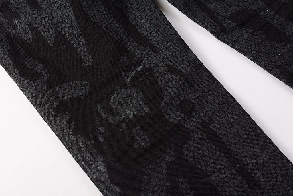 PURPLE  Jeans Coating Texture Personalized Fashion Trend High quality pants 9026