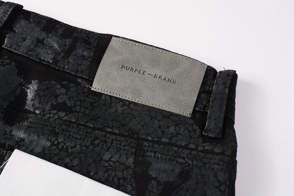 PURPLE  Jeans Coating Texture Personalized Fashion Trend High quality pants 9026