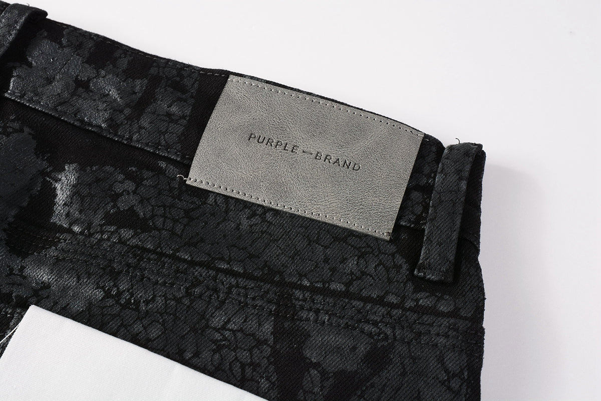 PURPLE  Jeans Coating Texture Personalized Fashion Trend High quality pants 9026