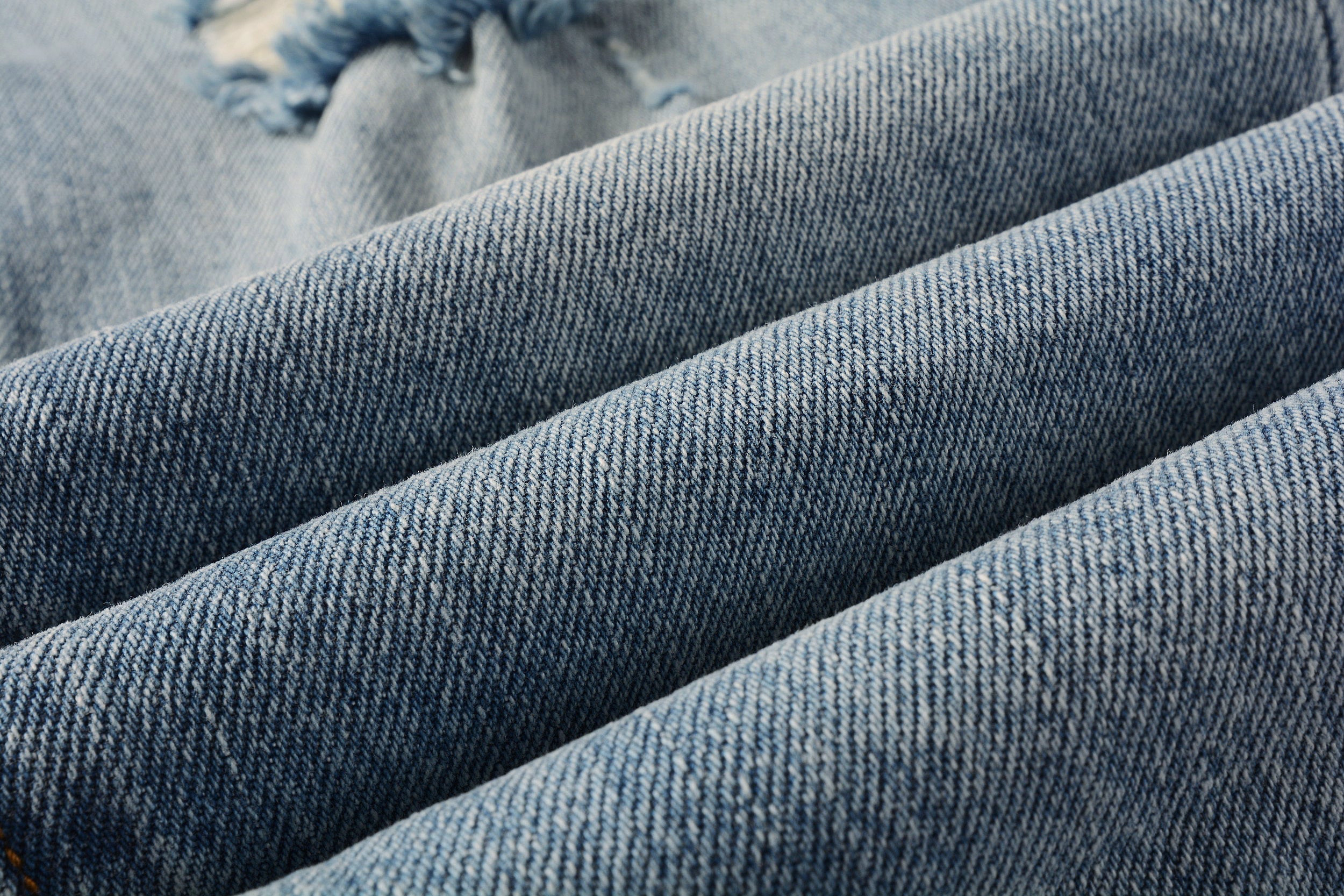 PURPLE   Men Streetwear Skinny Jeans Light Blue Wash with Subtle Distressed Ripped Details 9075